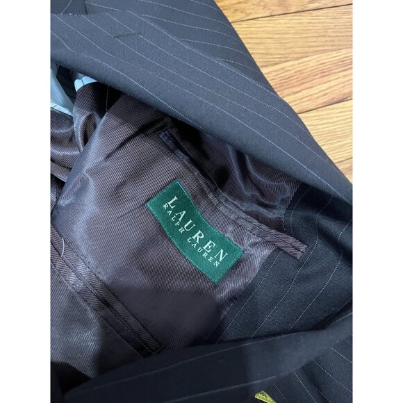 Lauren Ralph Lauren Mens Blazer Sz 46L Striped Gray Wool 2 Button Sport Coat - Picture 4 of 6